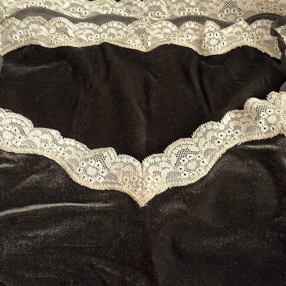 Ann Taylor Loft Brown Velvet Cami with Lace size MP - Picture 3 of 5